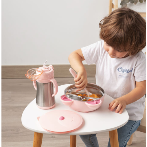KIOKIDS CUENCO TÉRMICO 450ML ACERO INOXIDABLE ROSA