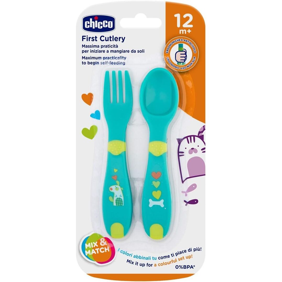 CHICCO CUBIERTOS VERDE 12M+