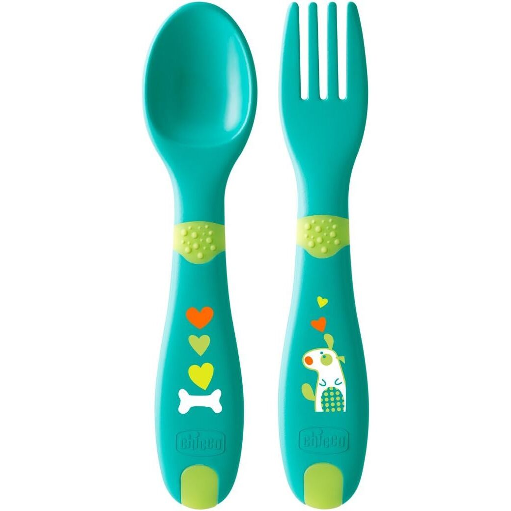 CHICCO CUBIERTOS VERDE 12M+
