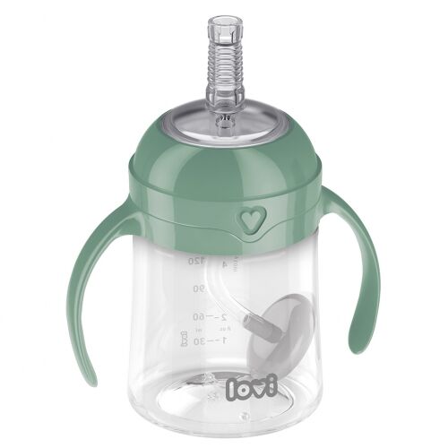 LOVI PRIMERA TAZA PAJITA LASTRADA 150 ML VERDE