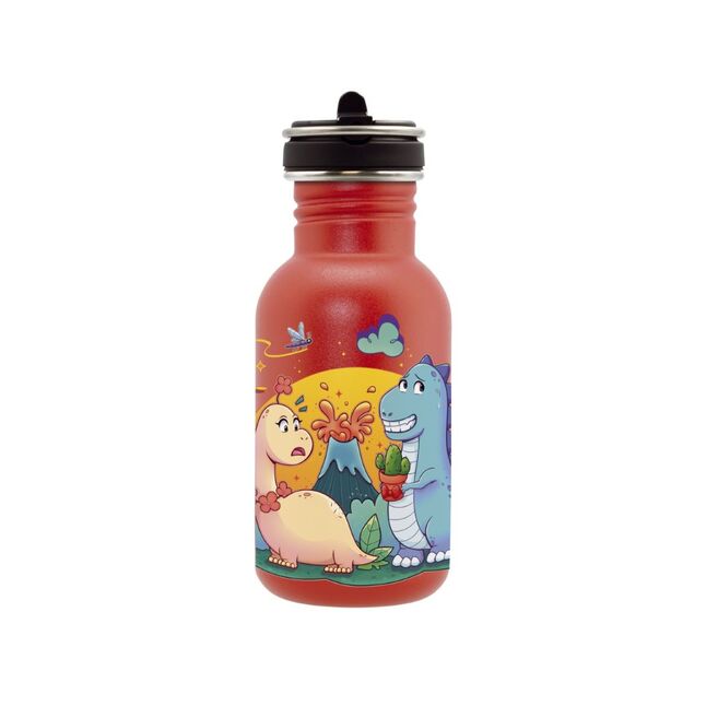 LAKEN BOTELLA ACERO 0.5 L TAPON FLOW DINOS LOVE