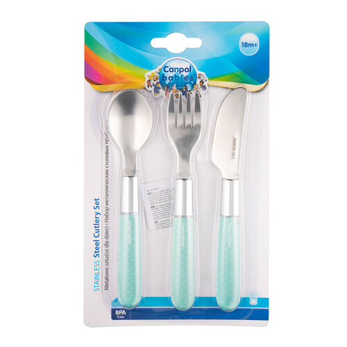 CANPOL BABIES SET CUBIERTOS METAL BLUE
