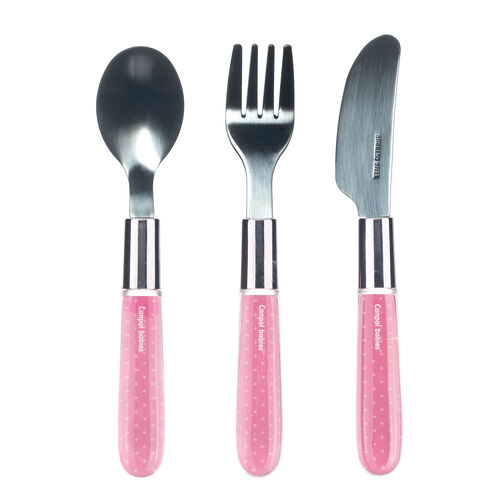CANPOL BABIES SET CUBIERTOS METAL PINK