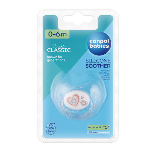 CANPOL BABIES CHUPETE SILICONA ANATOMICO 0-6 M NEWBORN BEIGE HEARTS