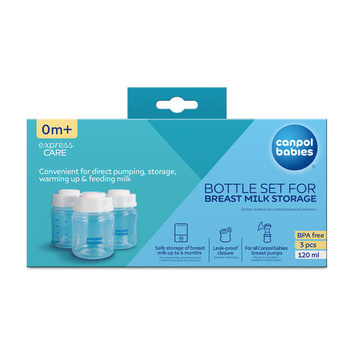 CANPOL BABIES SET 3 BOTES LECHE MATERNA 120 ML