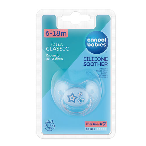 CANPOL BABIES CHUPETE SILICONA ANATOMICO 6-18M NEWBORN BLUE STARS