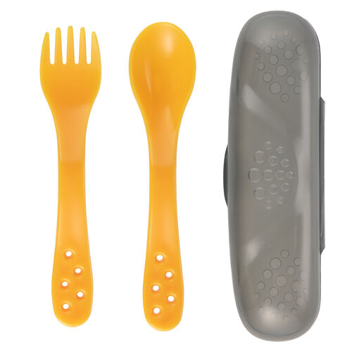 CANPOL BABIES SET CUBIERTO CAJA ALMACENAJE YELLOW