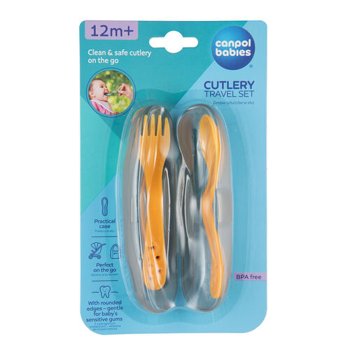CANPOL BABIES SET CUBIERTO CAJA ALMACENAJE YELLOW