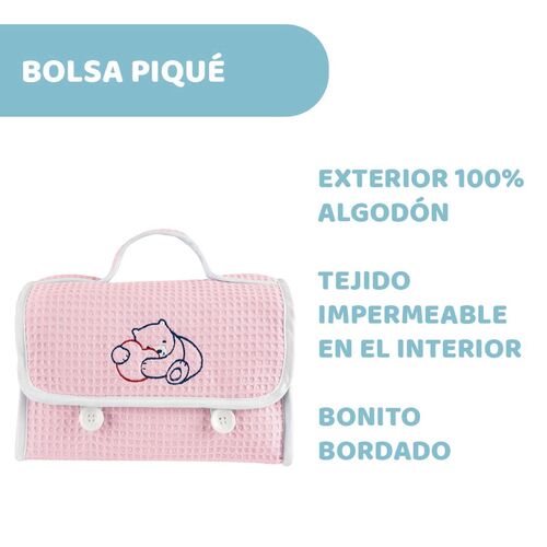 CHICCO SET REGALO NS BOLSA PIQUE ROSA