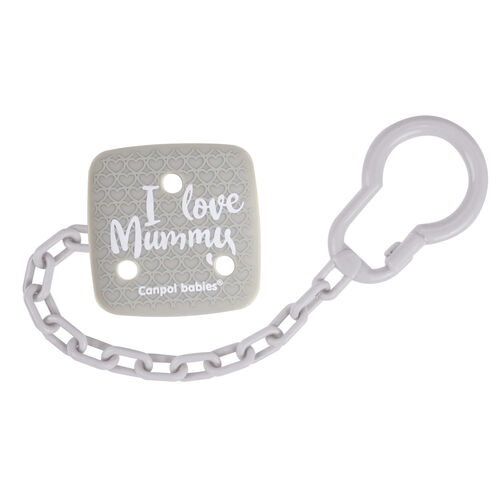 CANPOL BABIES CADENA CHUPA I LOVE MUMMY GREY