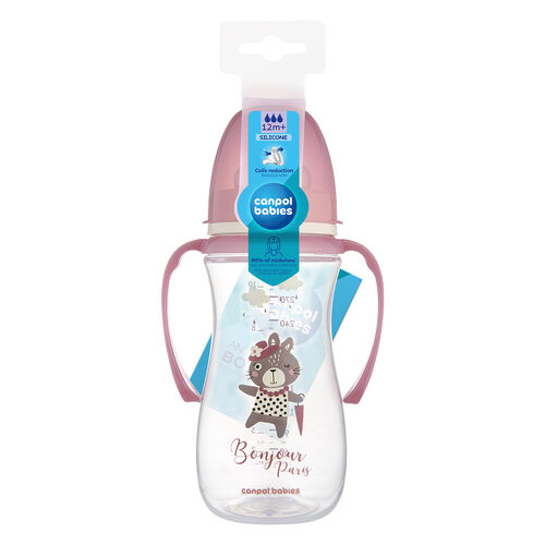 CANPOL BABIES BIBERON ANTICOLICOS HANDLES 300 ML BONJOUR PARIS PINK