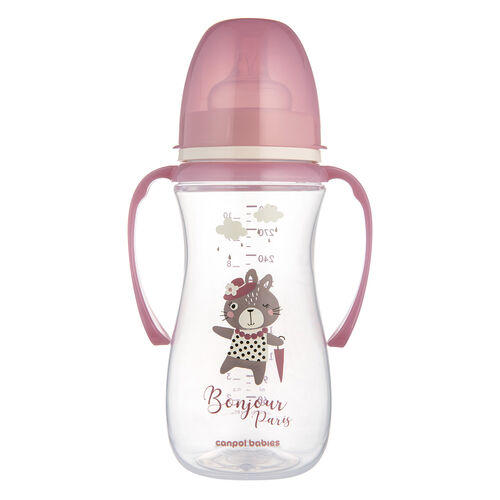 CANPOL BABIES BIBERON ANTICOLICOS HANDLES 300 ML BONJOUR PARIS PINK
