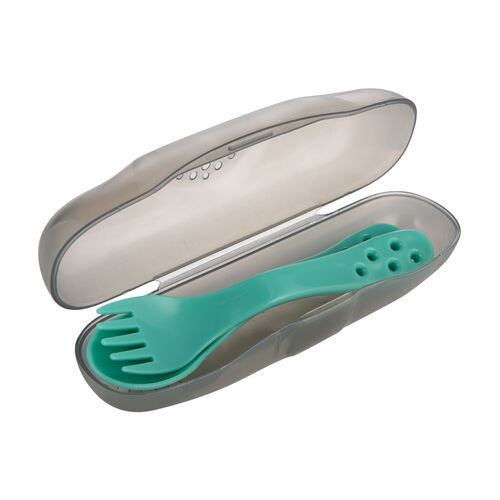 CANPOL BABIES SET CUBIERTO CAJA ALMACENAJE TURQUESA