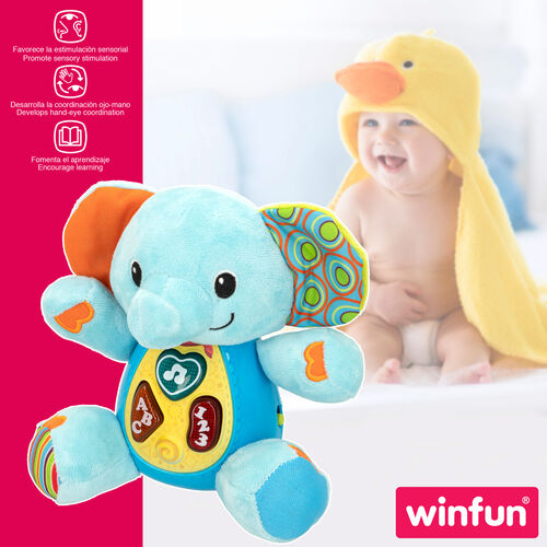 WINFUN PELUCHE ELEFANTE LUZ Y SONIDO