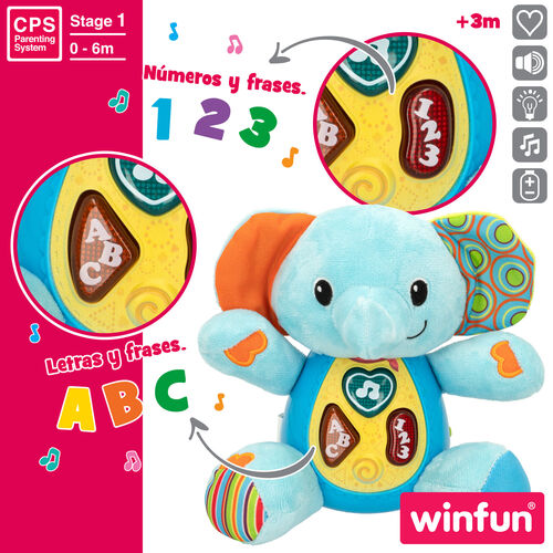 WINFUN PELUCHE ELEFANTE LUZ Y SONIDO