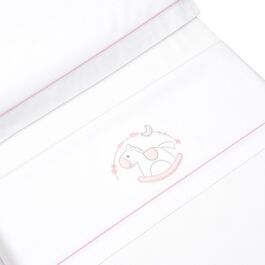 INTERBABY TRIPTICO CUNA CABALLITO BCO/ROSA
