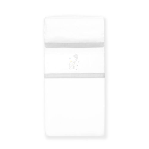 INTERBABY TRIPTICO MINICUNA ELEFANTE GLOBO CORAZON BCO/GRIS