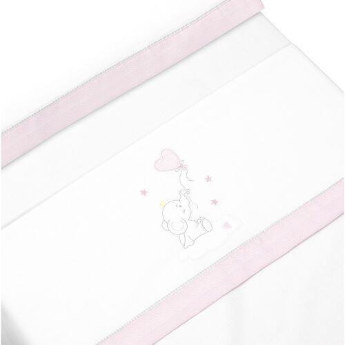 INTERBABY TRIPTICO MINICUNA ELEFANTE GLOBO CORAZON BCO/ROSA