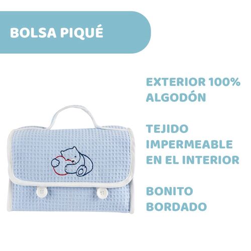 CHICCO SET REGALO NS BOLSA PIQUE AZUL