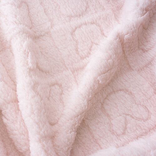 INTRBABY MANTA SHERPA 80X110 GRABADA CONEJITOS ROSA
