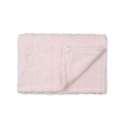 INTRBABY MANTA SHERPA 80X110 GRABADA CONEJITOS ROSA
