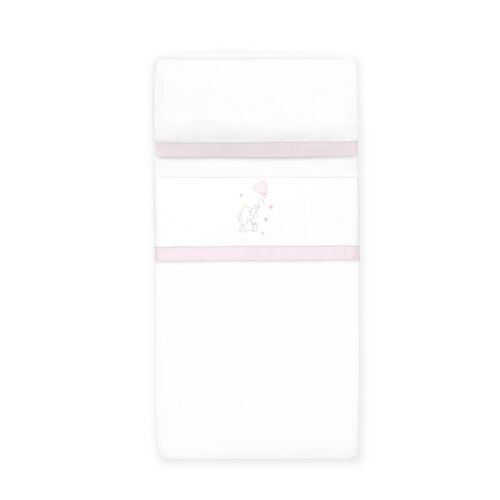 INTERBABY TRIPTICO CUNA ELEFANTE CORAZON BCO/ROSA