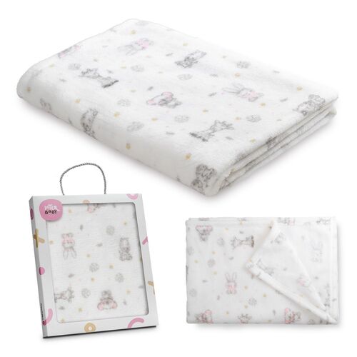 INTERBABY MANTA ESTAMPADA 80X110 KOALA ROSA