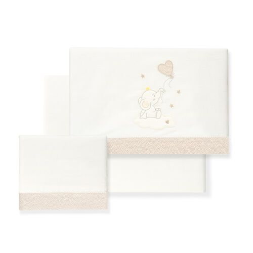 INTERBABY TRIPTICO CUNA ELEFANTE CORAZON BEIG