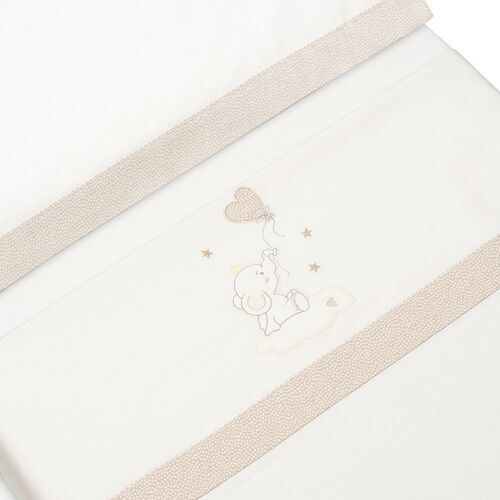 INTERBABY TRIPTICO CUNA ELEFANTE CORAZON BEIG