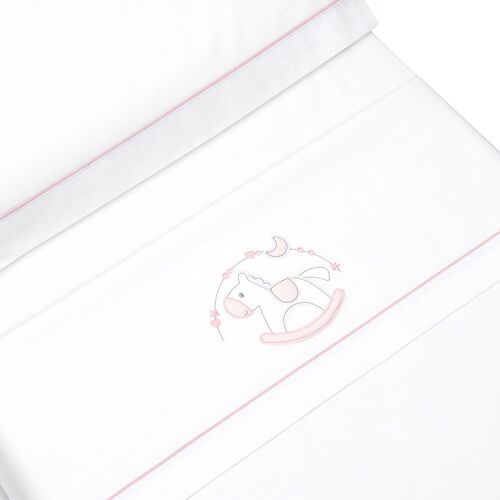 INTERBABY TRIPTICO MINICUNA CABALLITO BCO/ROSA