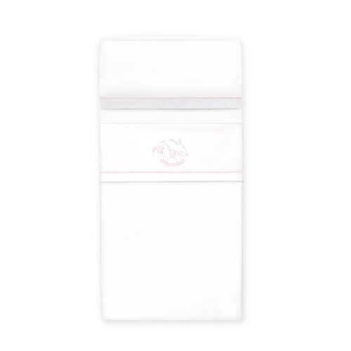 INTERBABY TRIPTICO MINICUNA CABALLITO BCO/ROSA