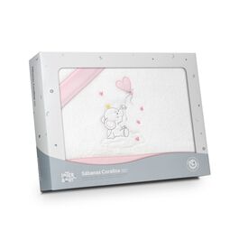 INTERBABY TRIPTICO MINICUNA CORALINA ELEFANTE GLOBO CORAZON BCO/ROSA