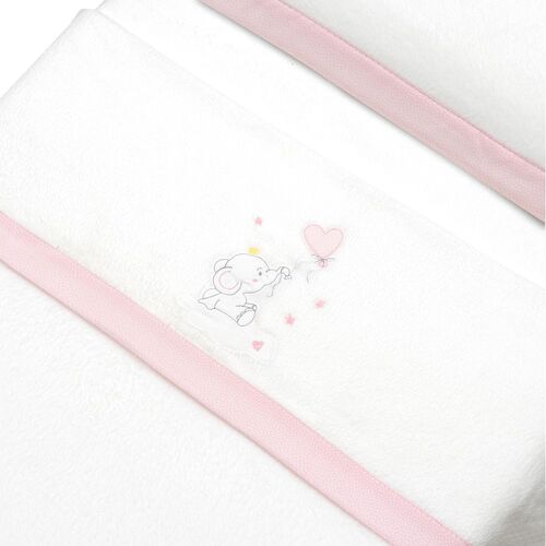 INTERBABY TRIPTICO MINICUNA CORALINA ELEFANTE GLOBO CORAZON BCO/ROSA