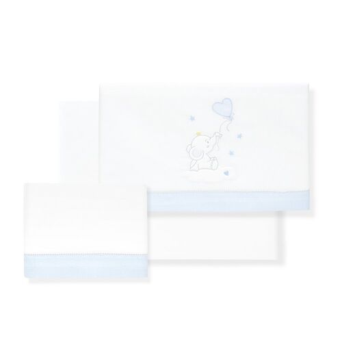 INTERBABY TRIPTICO CUNA ELEFANTE GLOBO CORAZON BCO/AZUL