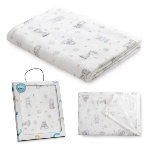 INTERBABY MANTA ESTAMPADA 80X110 KOALA AZUL