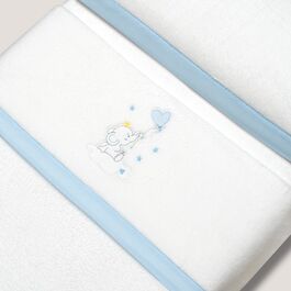 INTERBABY TRIPTICO MINICUNA CORALINA ELEFANTE GLOBO CORAZON BCO/AZUL