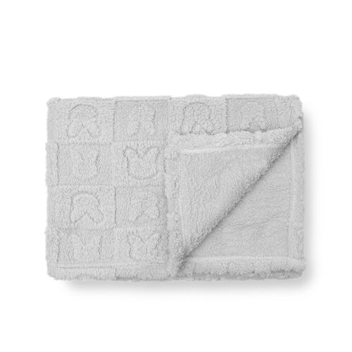INTERBABY MANTA SHERPA 80X110 GRABADA CONEJITOS GRIS