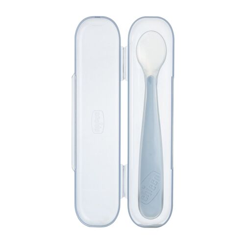 CHICCO CUCHARA SILICONA CON ESTUCHE 6M+