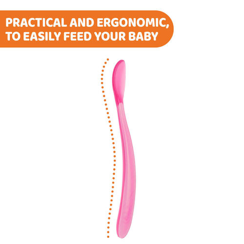 CHICCO CUCHARA EASY MEAL SILICONA ROSA 6M+