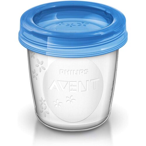 AVENT RECIPIENTES VIA 180 ML 5 VASOS+5 TAPAS