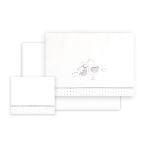 INTERBABY TRIPTICO CUNA CIGUEÑA OSO GRIS