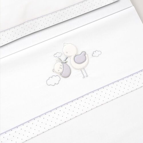 INTERBABY TRIPTICO CUNA CIGUEÑA OSO GRIS