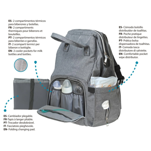 KIOKIDS MOCHILA GRIS