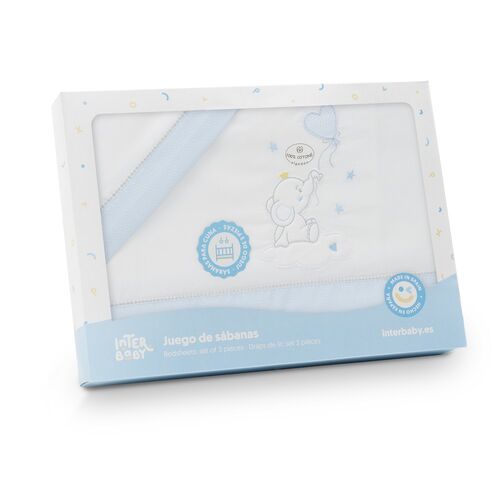 INTERBABY TRIP COCHE ELEFANTE GLOBO CORAZON BCO/AZUL