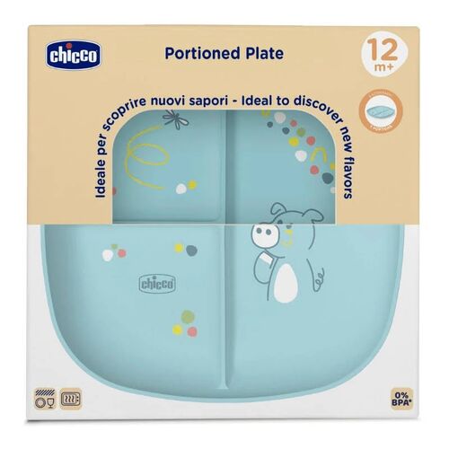 CHICCO PLATO COMPARTIMENTOS CERDITO 12M+ AZUL