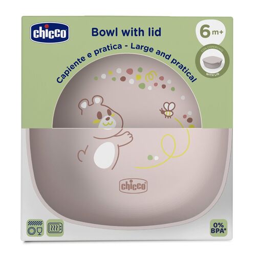 CHICCO BOL CON TAPA OSITO 6M+ ROSA