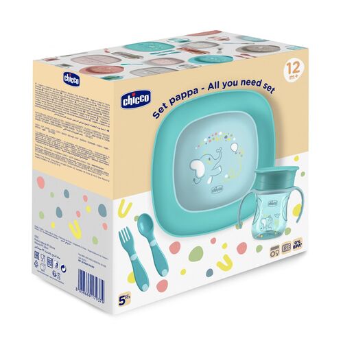 CHICCO SET ALIMENTACION ELEFANTE 12M+ AZUL