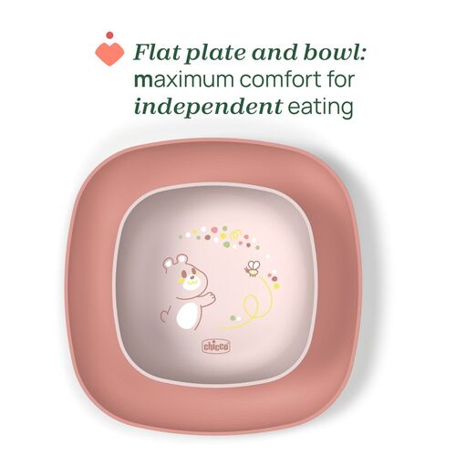 CHICCO SET ALIMENTACION OSITO 12M+ ROSA