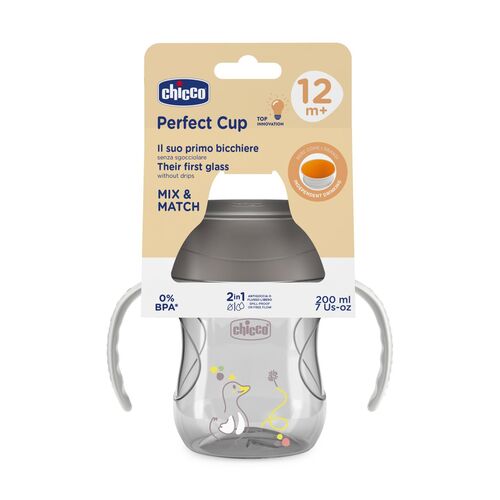 CHICCO VASO PERFECT 360 12M+ GRIS 200ML