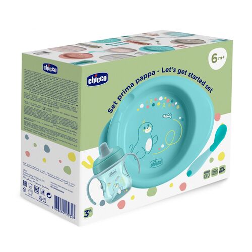 CHICCO SET ALIMENTACION 6M+ AZUL FOCA